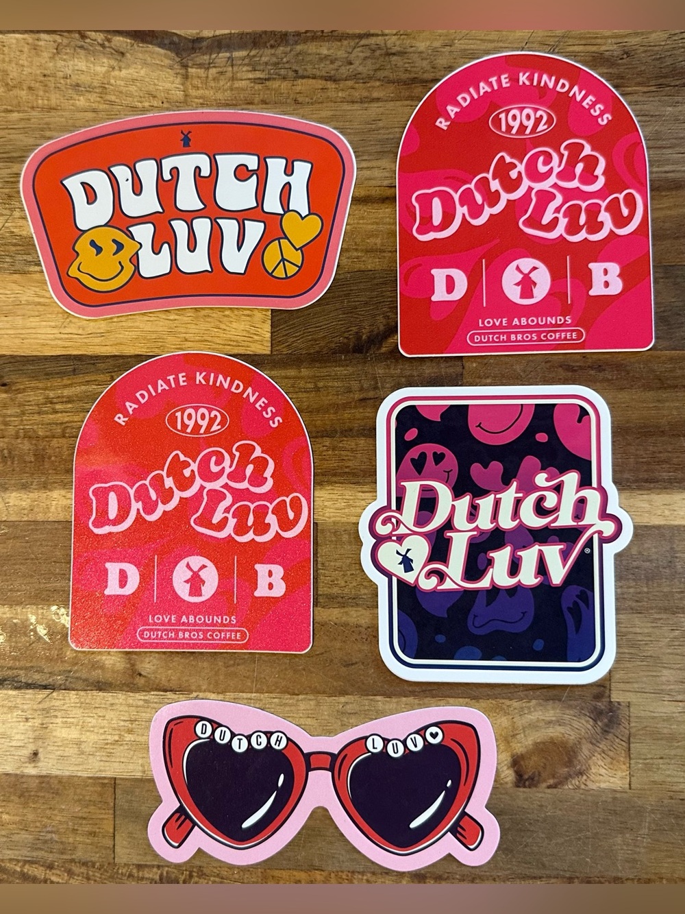 Dutch Bros Coffee Dutch Luv Stickers lot of 5